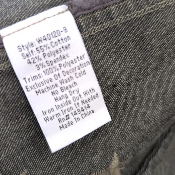 Johnny Was Military Jacket Zhenya Army Green Embroidery Stars Fatigue Utility M - Picture 4 of 7